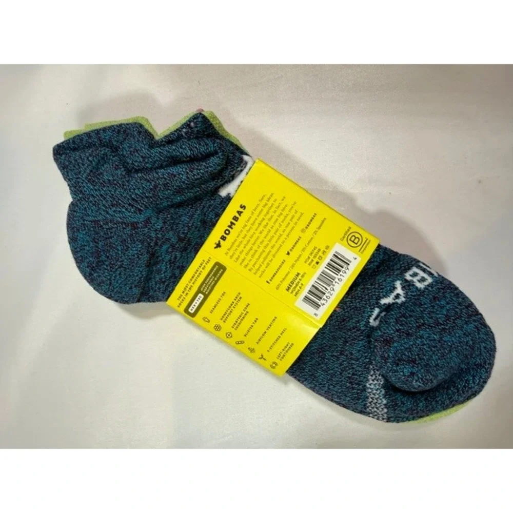Bombas All-Purpose Performance Ankle Socks 3-Pack Pink Green Blue Hex-Tec Medium